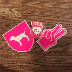 Pink Victoria’s Secret Stickers And Brooch